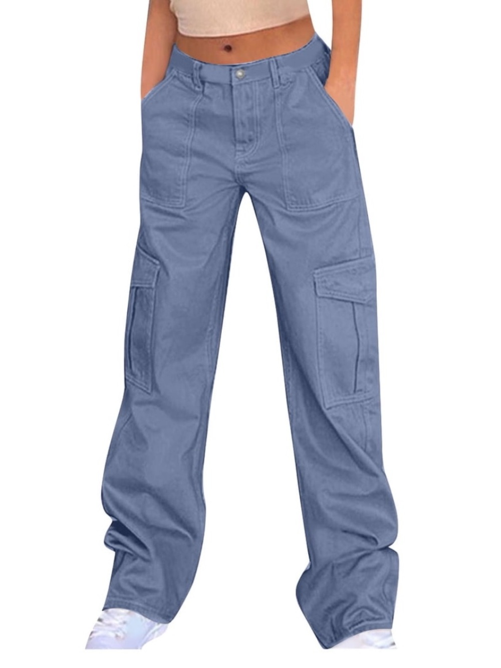 Tilly's RSQ  Light Blue Wide-Leg Cargo Pants
